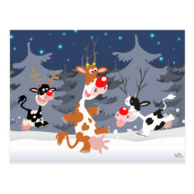 Ren in der Schneepostkarte