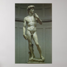 Renaissance-Marmorstatue von David durch Michelang Posterdrucke