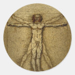 Renaissance Vitruvian Mann 3D UAWG rundes Siegel Runder Aufkleber