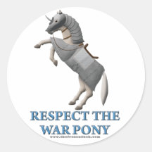 Respektieren Sie das Kriegs-Pony Runde Aufkleber