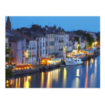 Restaurants entlang dem l'Herault Fluss. L'Herault Postkarten