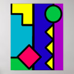 Retro 80er Farbblock Posterdrucke