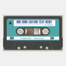 Retro 80er Kassetten-Band-personalisierter Aufkleb
