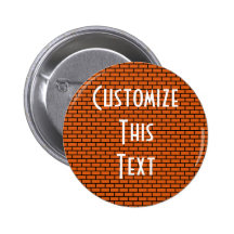 Retro 8-Bitziegelstein, orange Anstecknadelbuttons