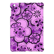 Retro abstrakte Blumen lila Amethyst iPad Mini