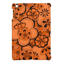 Retro abstrakte Blumen-Mandarine orange iPad Mini Hülle Fürs iPad Mini