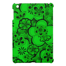 Retro abstraktes Blumen-Smaragdgrün iPad Mini iPad Mini Schutzhülle