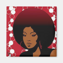 Retro Afro-Magnet Kühlschrankmagnet