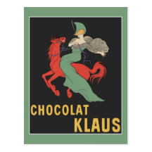 Retro Anzeige Chocolat Klaus (grüne Grenze) Postkarten