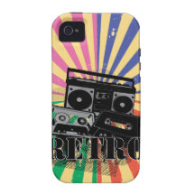 Retro Art-Ghettoblaster und -kassetten Case-Mate iPhone 4 Hülle