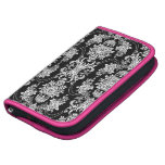 Retro barockes Schwarzweiss-mit Blumenmuster Folio Planer