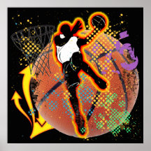 RETRO BASKETBALL-PLAKAT