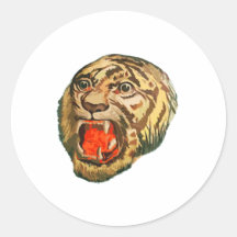 Retro bengalischer Tiger Runde Sticker