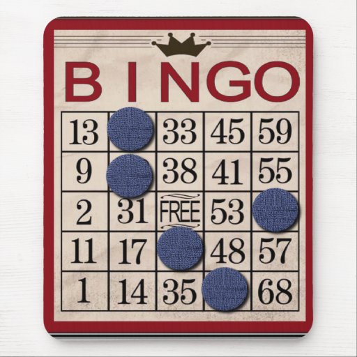 Retro Bingo-Karte Mauspads