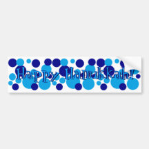 Retro blaue Chanukka-Punkte Auto Sticker