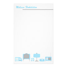 Retro blaue Elektronik Bedrucktes Papier