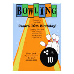 Retro blaues u. orange Geburtstags-Bowlings-Party  Individuelle Einladungen