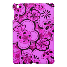Retro Blumen abstraktes magentarotes rosa iPad Min