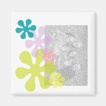 Retro Blumen-Foto-Magnet Magnets