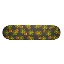 Retro Blumen-GrauSkateboard Personalisierte Skateboards
