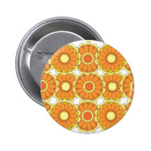 Retro Blumen-Orange Anstecknadel