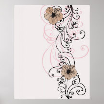 Retro Blumen Plakat
