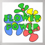 Retro Blumen-Power-Plakat