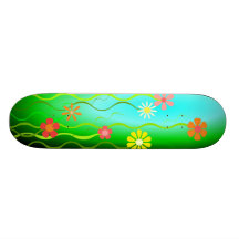 Retro Blumen-PowerSkateboard Personalisiertes Deck
