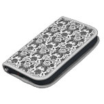 Retro Blumendamast-Schwarzweiss-Muster 2 Mappe