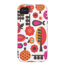 Retro Blumenschmetterlingsmuster iphone Fall Case-Mate iPhone 4 Cover