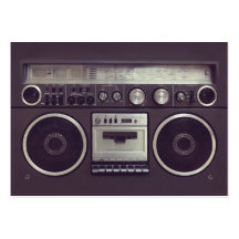 Retro Boombox Getto-Bläser-Musikindustriekarte Visitenkartenvorlage