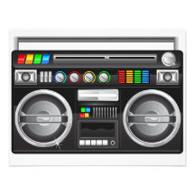 Retro boombox Getto-Bläsergraphik Einladungskarte