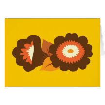 Retro Brown-Blumen Karten