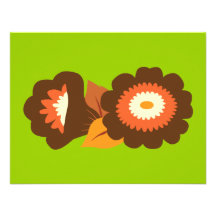 Retro Brown-Blumen Personalisierte Ankündigungen