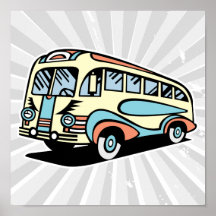 Retro Bus-Autobus Poster