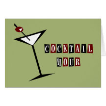 Retro Cocktail-Party-Anmerkungs-Karten-Einladungen