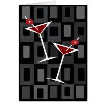 Retro Cocktail-Party-Anmerkungs-Karten-Einladungen
