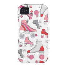 Retro Derby-Muster der Vintagen Discorollen-Skate iPhone 4/4S Case