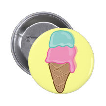 Retro Erdbeer-und Minzen-Eiscreme-Geschenk/Bevorzu Buttons
