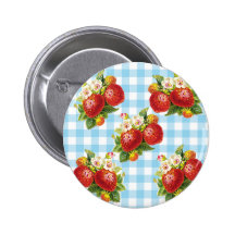 Retro Erdbeere Anstecknadelbutton