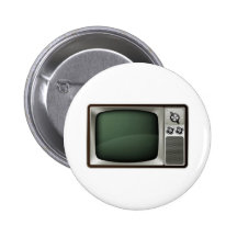 Retro Fernsehillustration Anstecknadelbutton