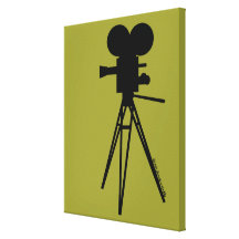 Retro Film-Kamera-Silhouette-kundenspezifische Kun Gespannte Galeriedrucke