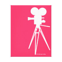 Retro Film-Kamera-Silhouette-kundenspezifische Kun Leinwanddrucke