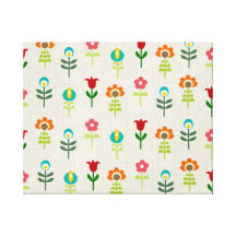 Retro folk flower pattern canvas prints