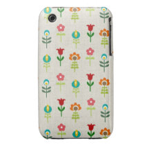 Retro folk flower pattern iPhone 3 covers