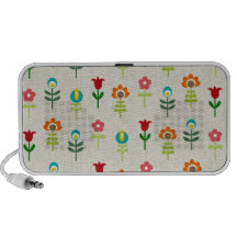 Retro folk flower pattern notebook speaker