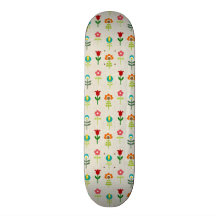 Retro folk flower pattern skate decks