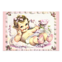 Retro Fünfzigerjahre Babyparty V2 Individuelle Ankündigung