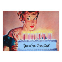Retro Fünfzigerjahre Geburtstag Personalisierte Einladungskarte