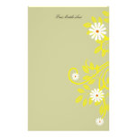Retro Gänseblümchen und gelbe mit Filigran geschmü Personalisiertes Druckpapier